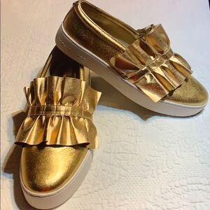 Michael MK gold slip on shoes, 9